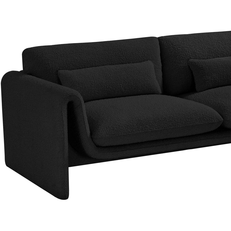 Meridian Stylus Black Boucle Fabric Loveseat IMAGE 12