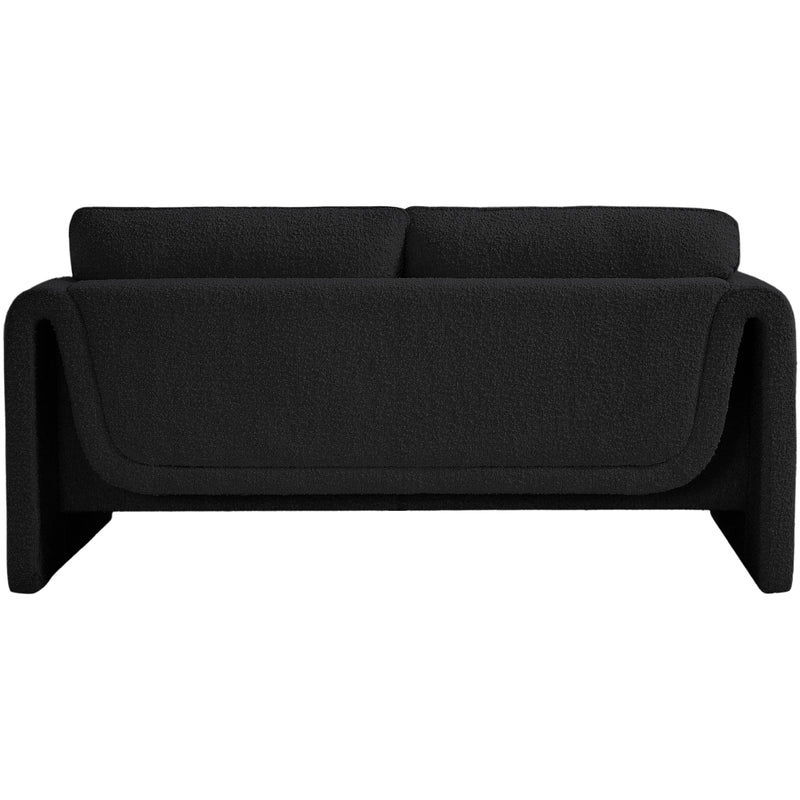 Meridian Stylus Black Boucle Fabric Loveseat IMAGE 3