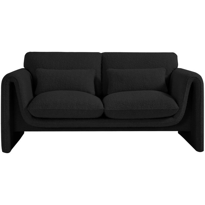 Meridian Stylus Black Boucle Fabric Loveseat IMAGE 4