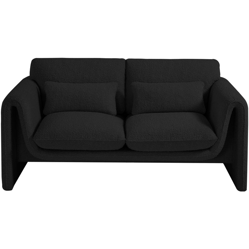 Meridian Stylus Black Boucle Fabric Loveseat IMAGE 5