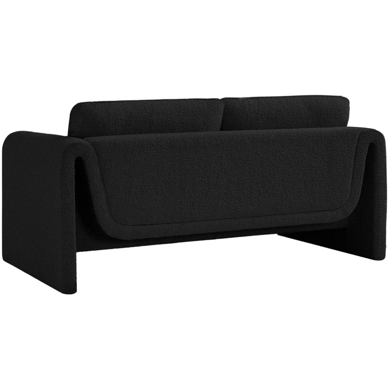 Meridian Stylus Black Boucle Fabric Loveseat IMAGE 6