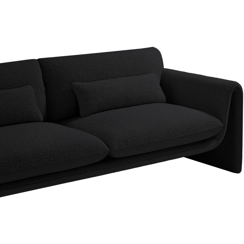 Meridian Stylus Black Boucle Fabric Loveseat IMAGE 8