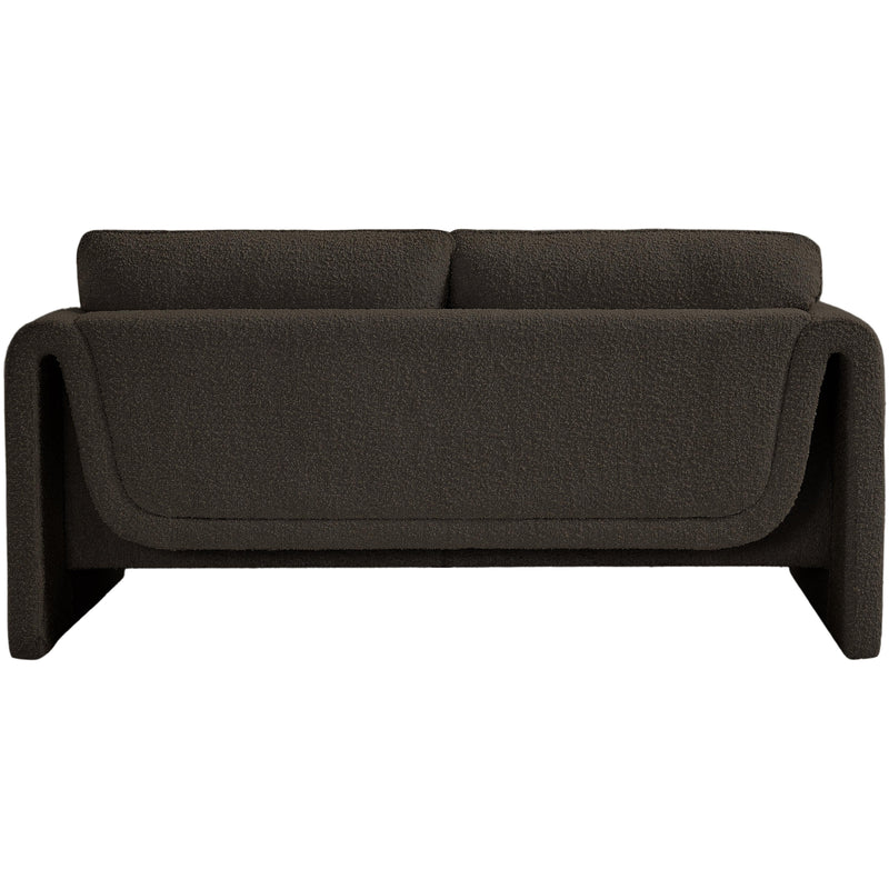 Meridian Stylus Brown Boucle Fabric Loveseat IMAGE 3