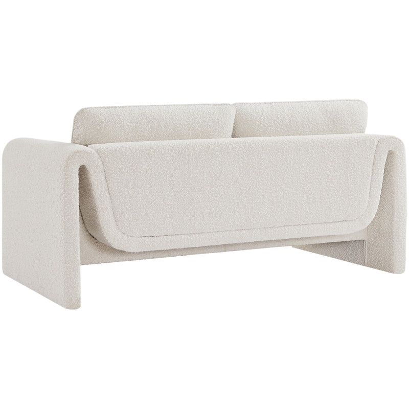 Meridian Stylus Cream Boucle Fabric Loveseat IMAGE 6