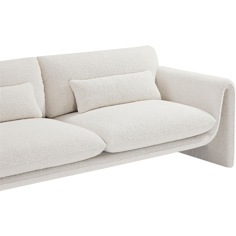 Meridian Stylus Cream Boucle Fabric Loveseat IMAGE 8