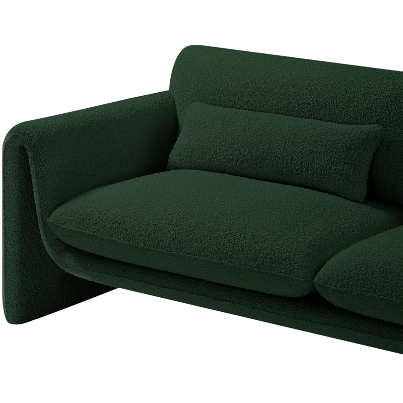 Meridian Stylus Green Boucle Fabric Loveseat IMAGE 11