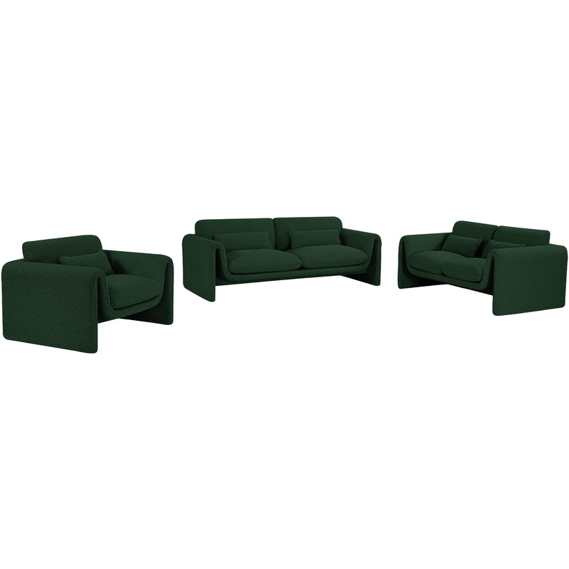 Meridian Stylus Green Boucle Fabric Loveseat IMAGE 13