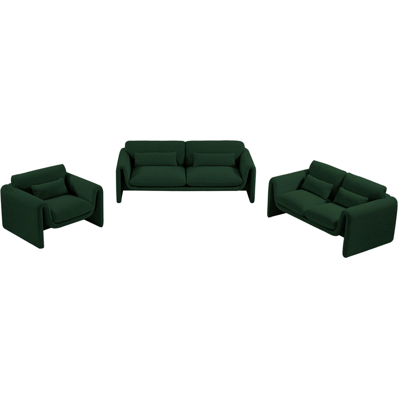 Meridian Stylus Green Boucle Fabric Loveseat IMAGE 14