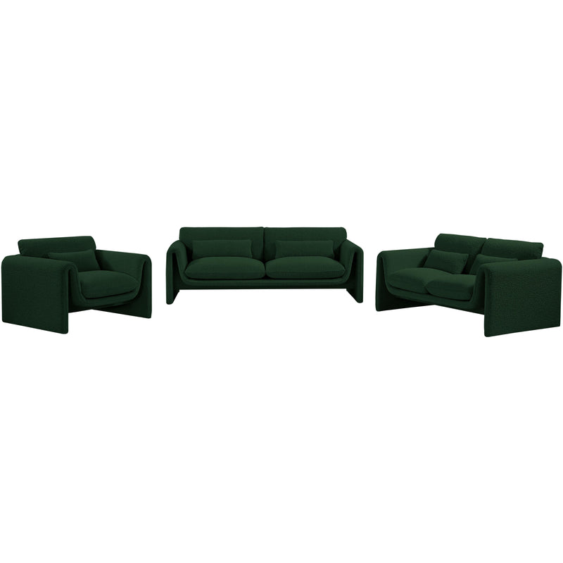 Meridian Stylus Green Boucle Fabric Loveseat IMAGE 15