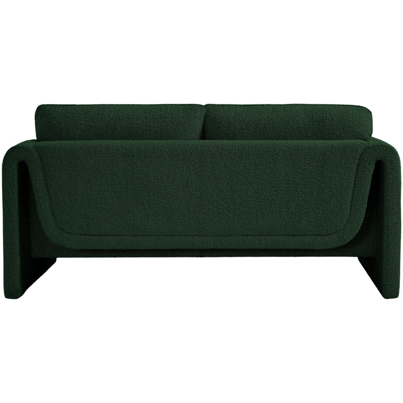 Meridian Stylus Green Boucle Fabric Loveseat IMAGE 3