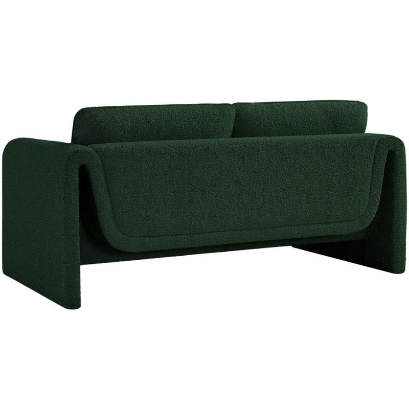 Meridian Stylus Green Boucle Fabric Loveseat IMAGE 6