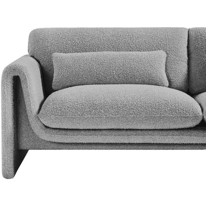 Meridian Stylus Grey Boucle Fabric Loveseat IMAGE 10