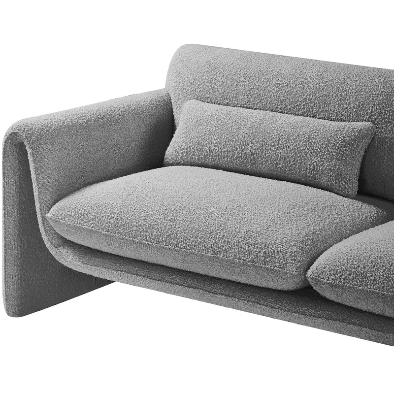 Meridian Stylus Grey Boucle Fabric Loveseat IMAGE 11