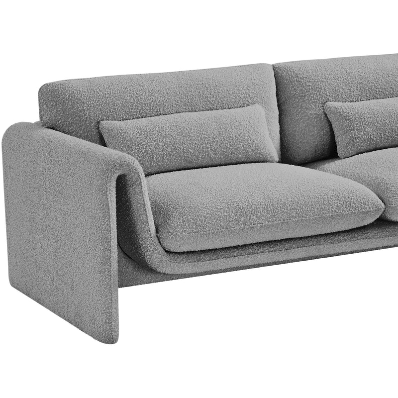 Meridian Stylus Grey Boucle Fabric Loveseat IMAGE 12