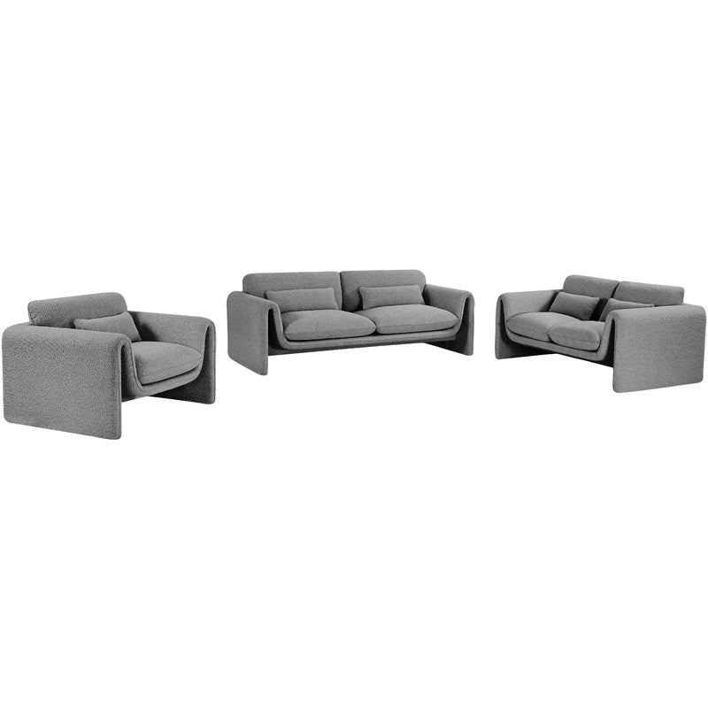 Meridian Stylus Grey Boucle Fabric Loveseat IMAGE 13