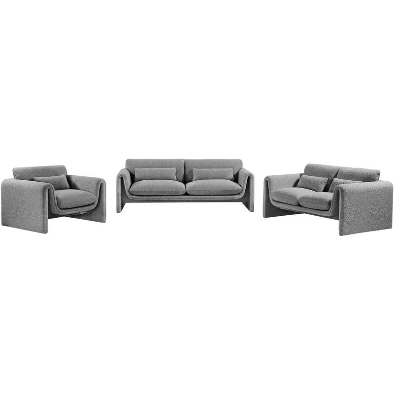 Meridian Stylus Grey Boucle Fabric Loveseat IMAGE 15