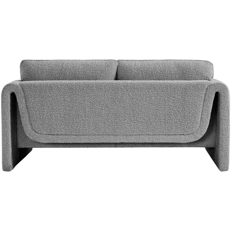 Meridian Stylus Grey Boucle Fabric Loveseat IMAGE 3