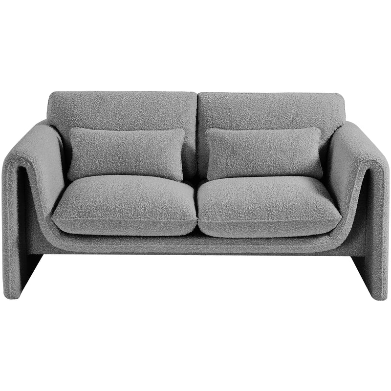 Meridian Stylus Grey Boucle Fabric Loveseat IMAGE 5