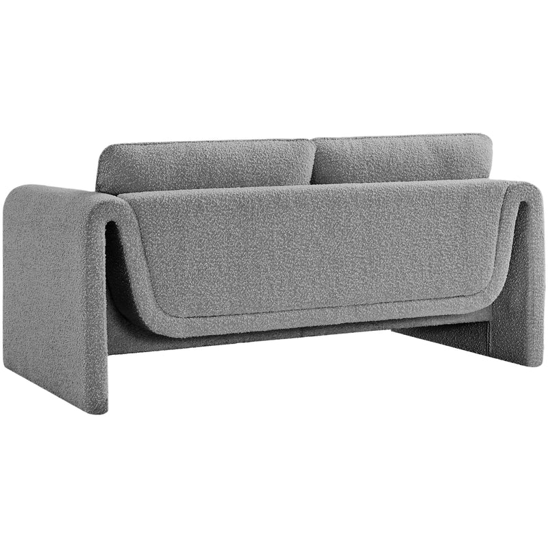 Meridian Stylus Grey Boucle Fabric Loveseat IMAGE 6