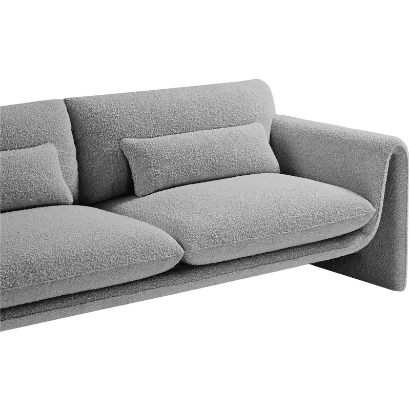 Meridian Stylus Grey Boucle Fabric Loveseat IMAGE 8