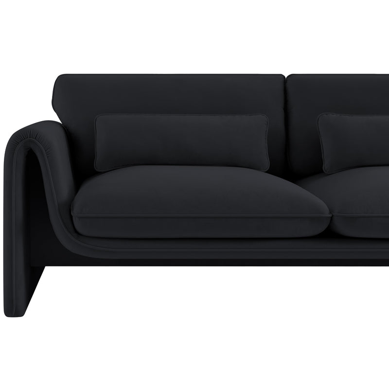 Meridian Sloan Black Velvet Fabric Loveseat IMAGE 10