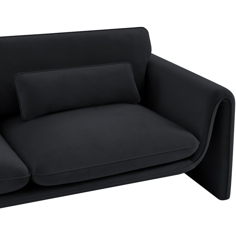 Meridian Sloan Black Velvet Fabric Loveseat IMAGE 11