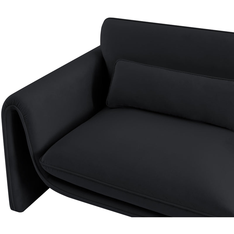 Meridian Sloan Black Velvet Fabric Loveseat IMAGE 12