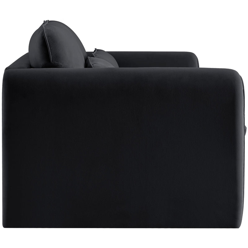 Meridian Sloan Black Velvet Fabric Loveseat IMAGE 6