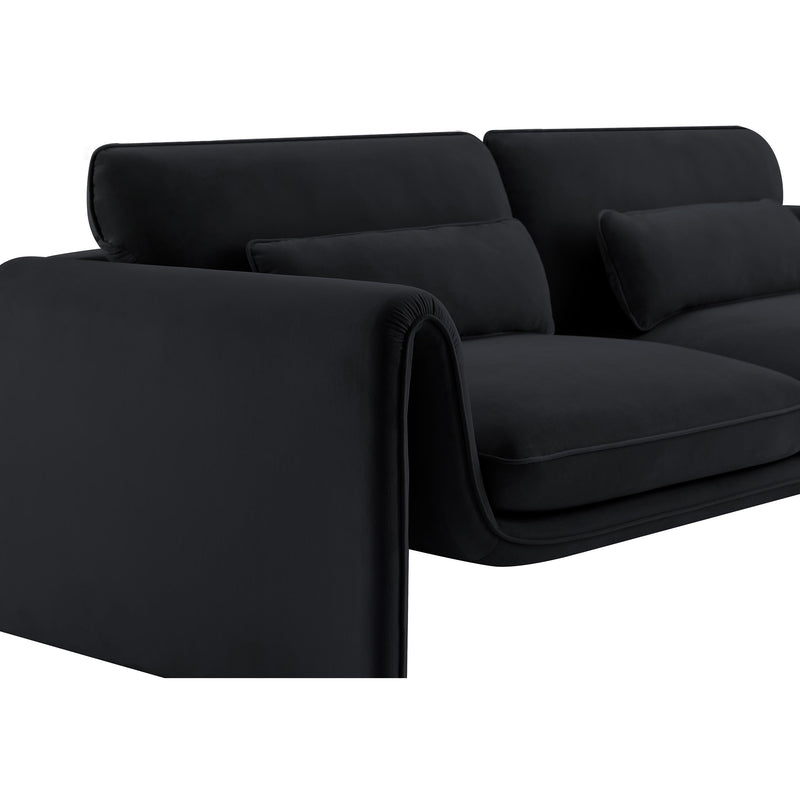 Meridian Sloan Black Velvet Fabric Loveseat IMAGE 8