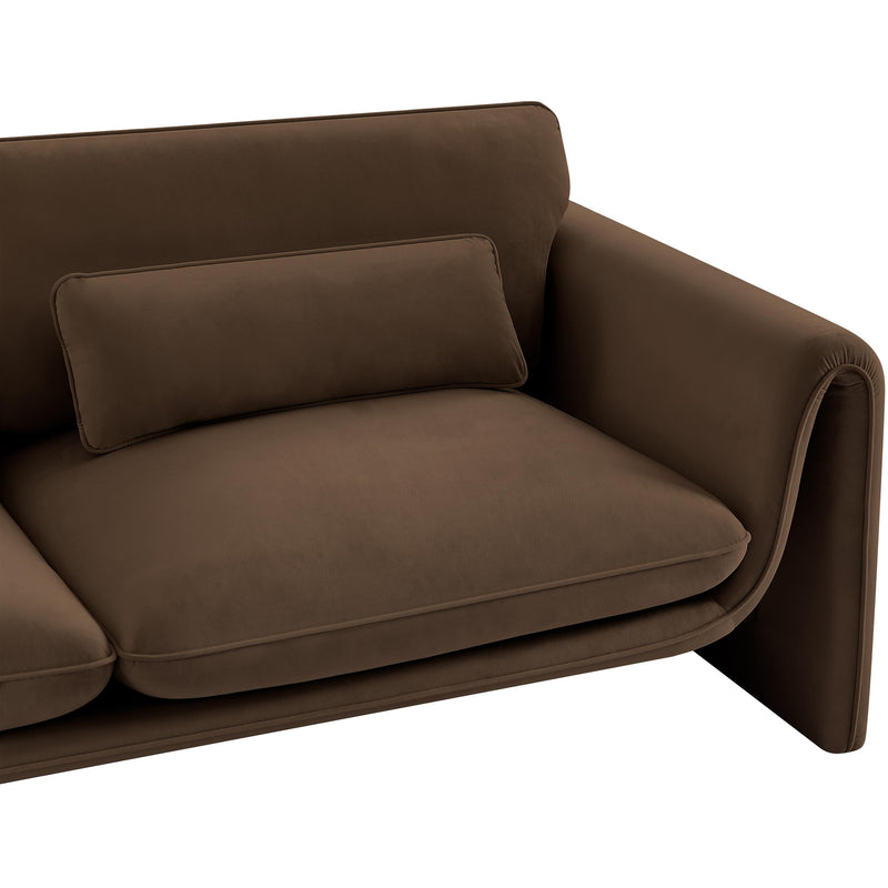 Meridian Sloan Brown Velvet Fabric Loveseat IMAGE 11