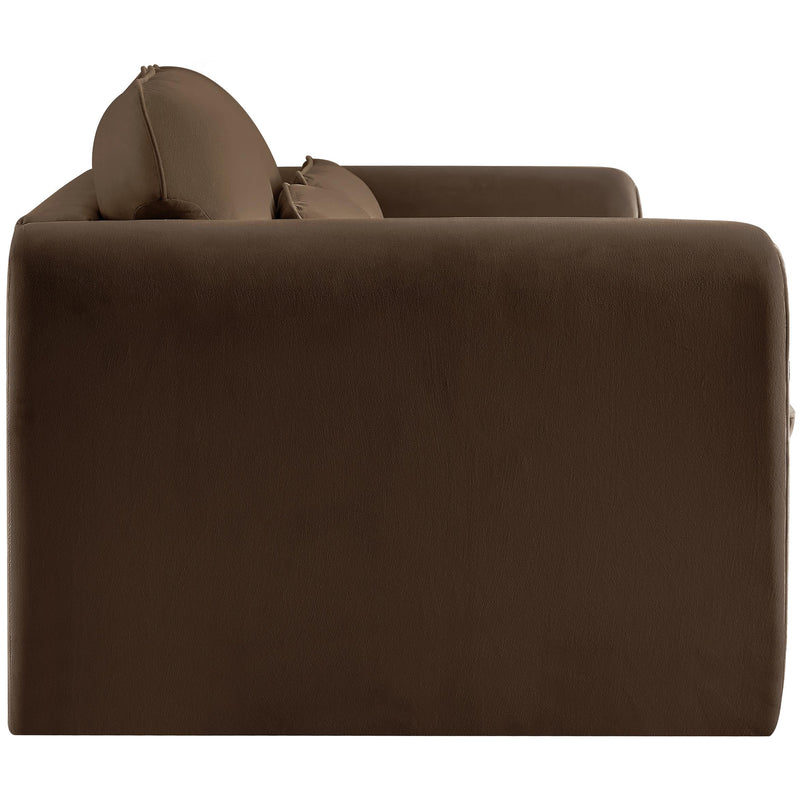 Meridian Sloan Brown Velvet Fabric Loveseat IMAGE 6