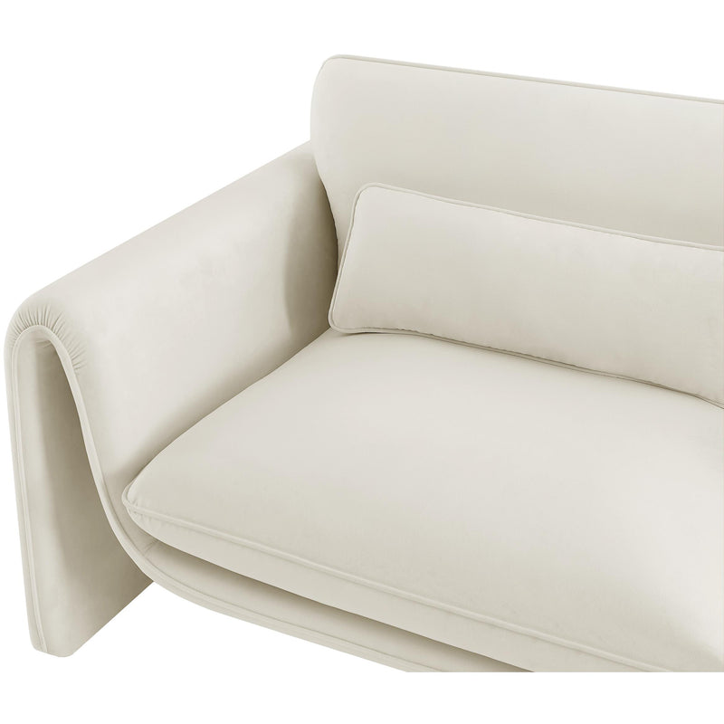 Meridian Sloan Cream Velvet Fabric Loveseat IMAGE 12