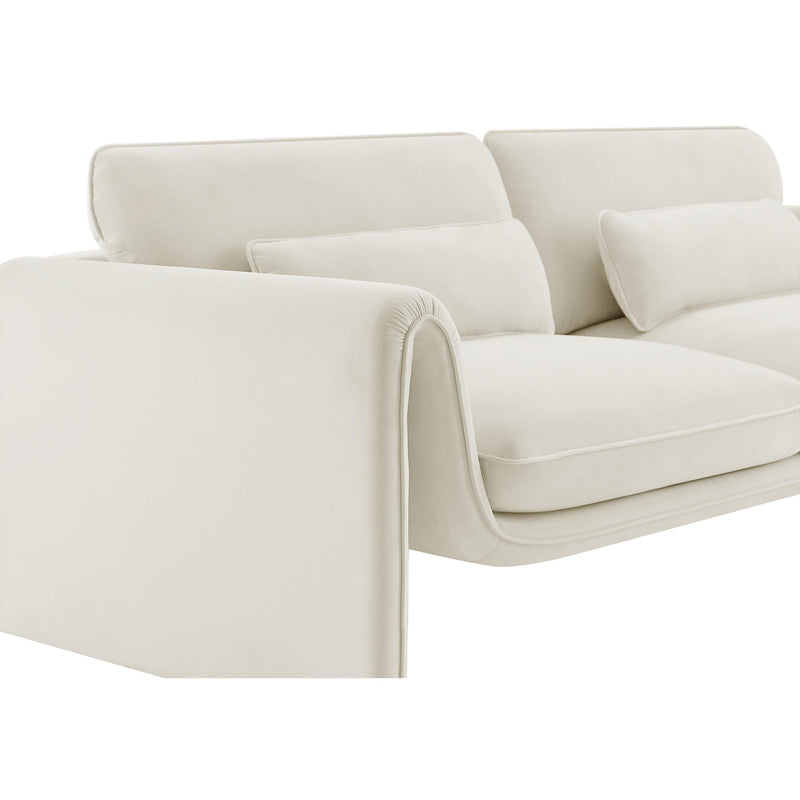 Meridian Sloan Cream Velvet Fabric Loveseat IMAGE 8