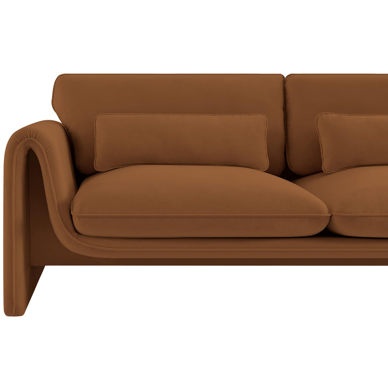 Meridian Sloan Saddle Velvet Fabric Loveseat IMAGE 10