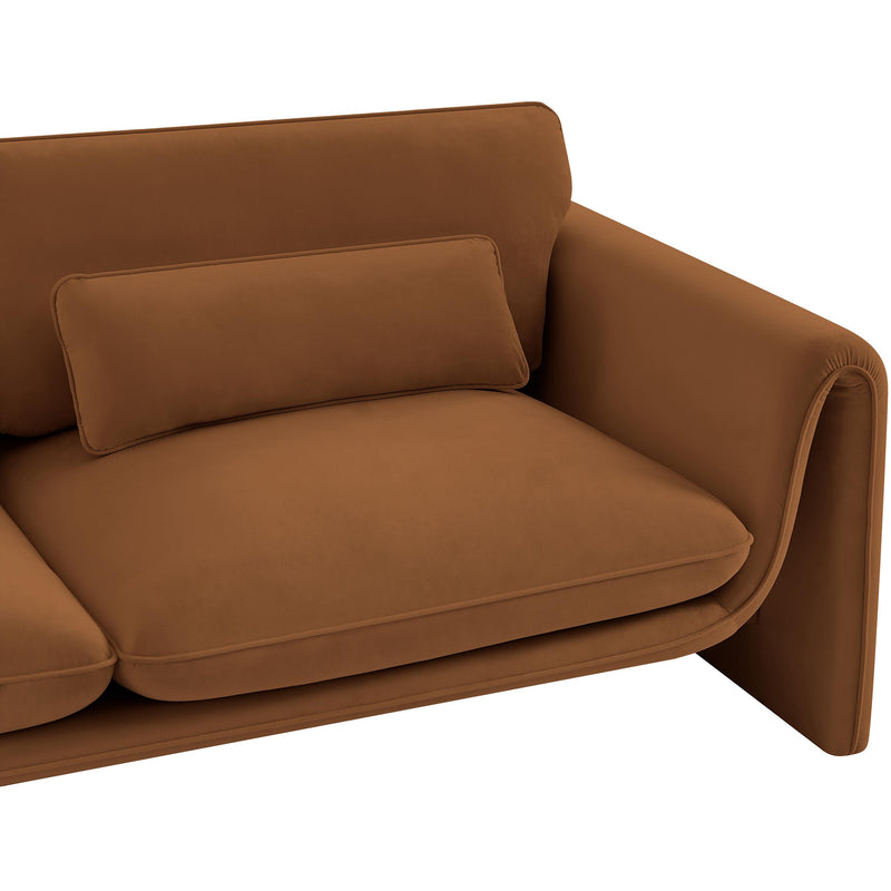 Meridian Sloan Saddle Velvet Fabric Loveseat IMAGE 11