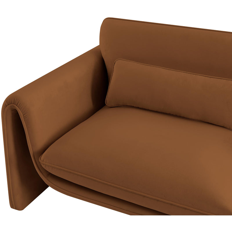 Meridian Sloan Saddle Velvet Fabric Loveseat IMAGE 12