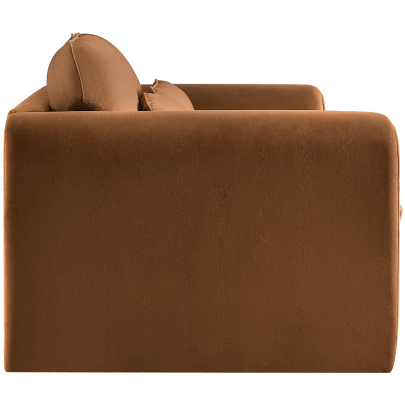 Meridian Sloan Saddle Velvet Fabric Loveseat IMAGE 6