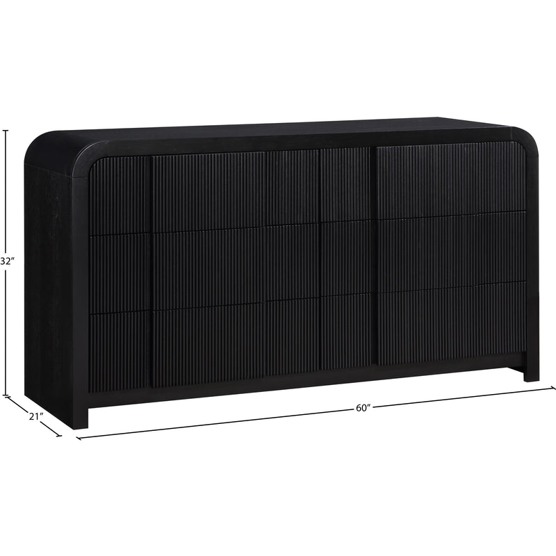 Diamond Modern Furniture Meridian Fluted Dresser 314Black-D IMAGE 12