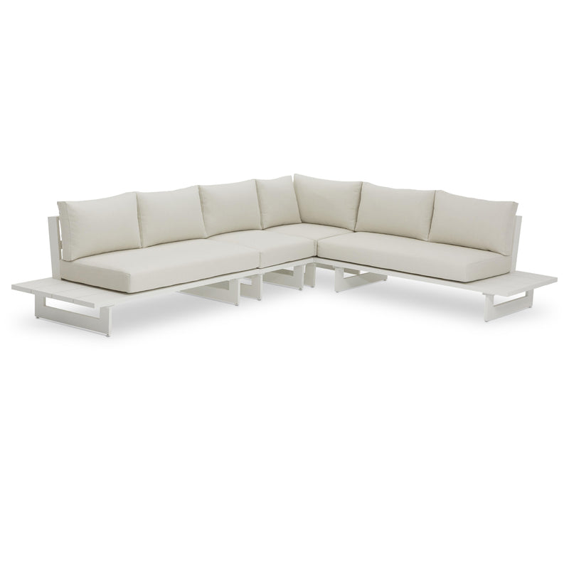 Meridian Maldives Cream Water Resistant Fabric Outdoor Patio Modular Sectional IMAGE 1