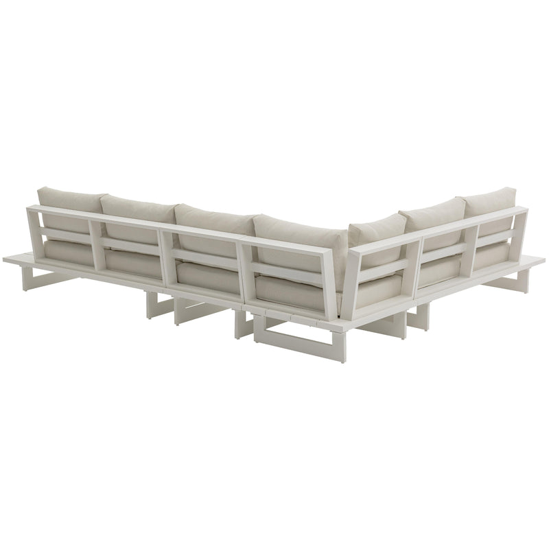 Meridian Maldives Cream Water Resistant Fabric Outdoor Patio Modular Sectional IMAGE 3