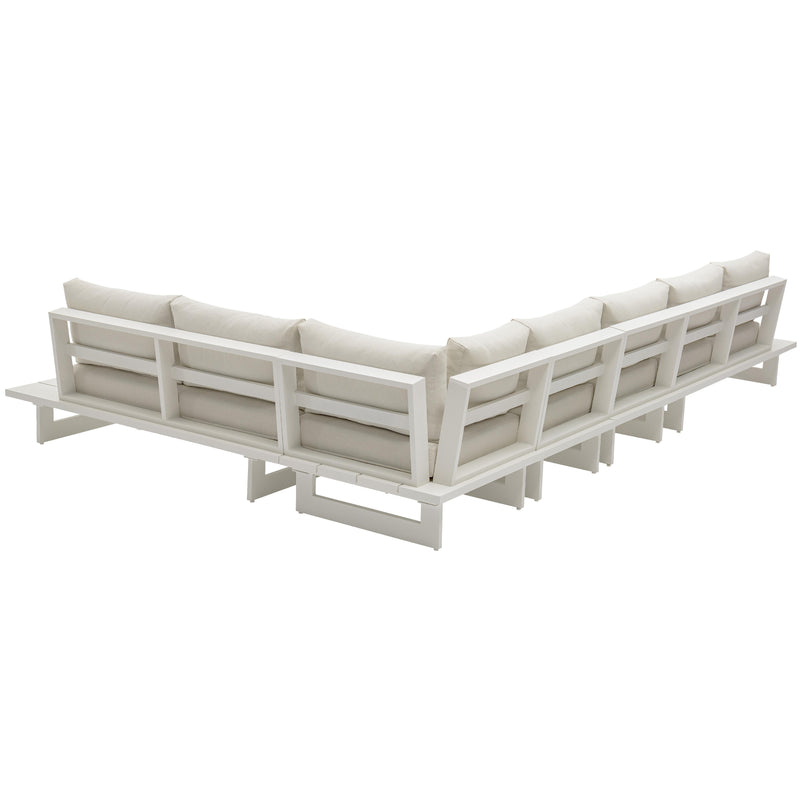 Meridian Maldives Cream Water Resistant Fabric Outdoor Patio Modular Sectional IMAGE 3