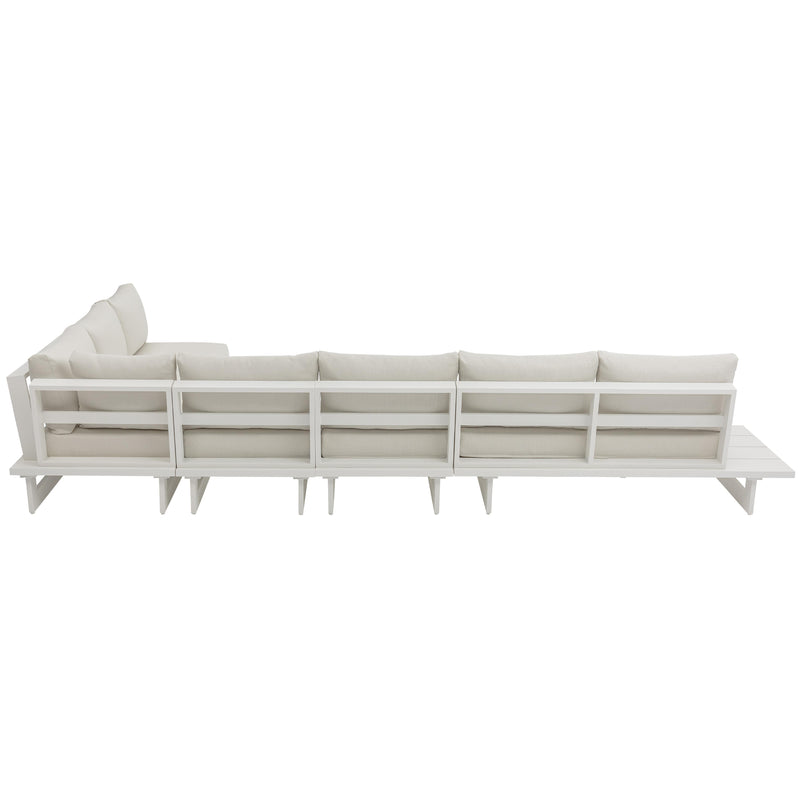 Meridian Maldives Cream Water Resistant Fabric Outdoor Patio Modular Sectional IMAGE 4