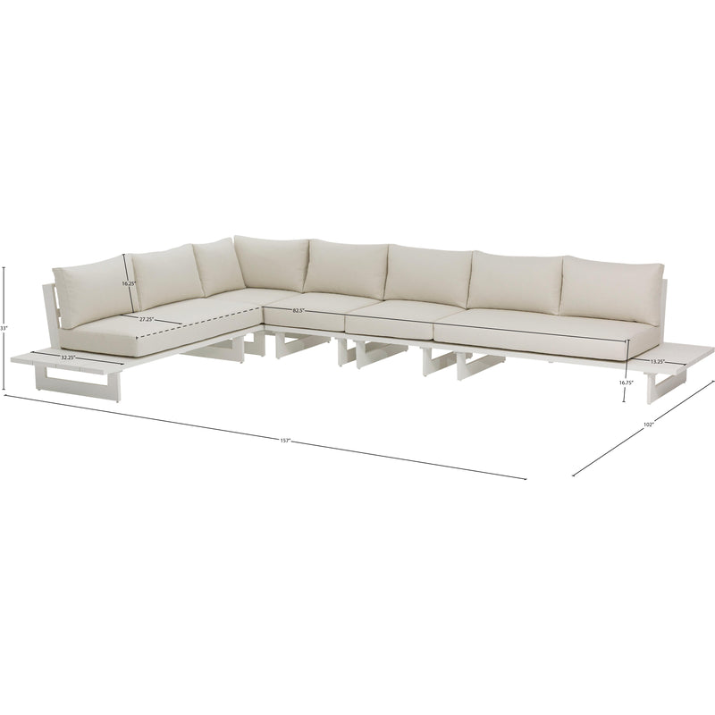 Meridian Maldives Cream Water Resistant Fabric Outdoor Patio Modular Sectional IMAGE 10