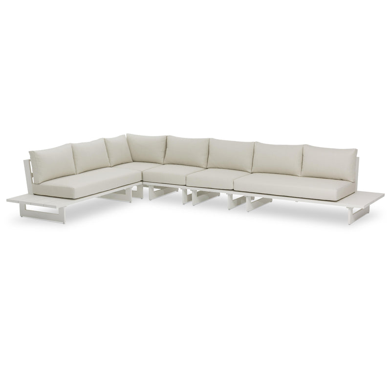 Meridian Maldives Cream Water Resistant Fabric Outdoor Patio Modular Sectional IMAGE 1