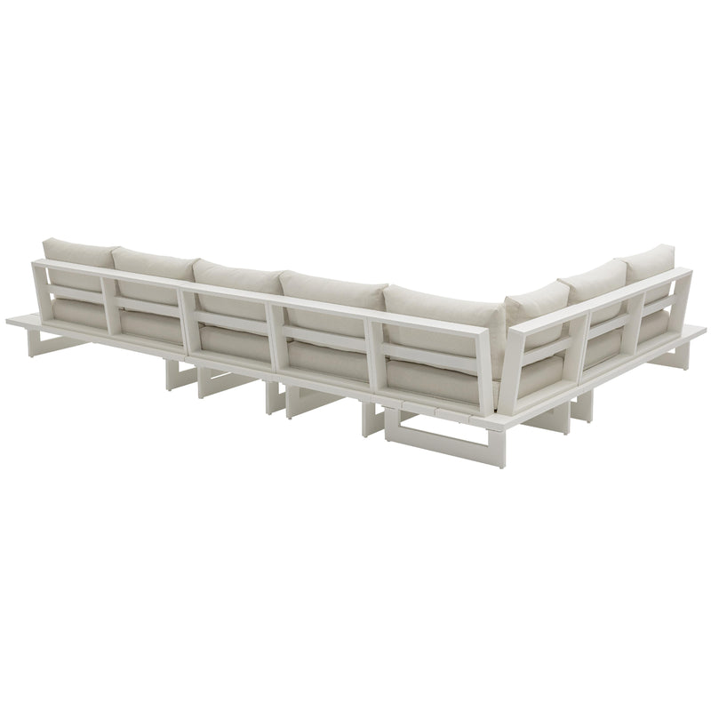 Meridian Maldives Cream Water Resistant Fabric Outdoor Patio Modular Sectional IMAGE 3
