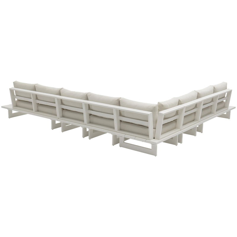 Meridian Maldives Cream Water Resistant Fabric Outdoor Patio Modular Sectional IMAGE 3