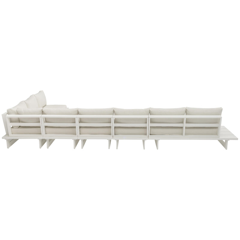 Meridian Maldives Cream Water Resistant Fabric Outdoor Patio Modular Sectional IMAGE 4