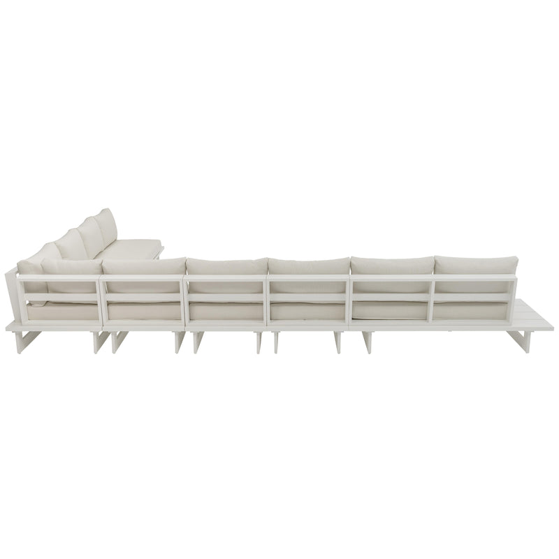 Meridian Maldives Cream Water Resistant Fabric Outdoor Patio Modular Sectional IMAGE 4