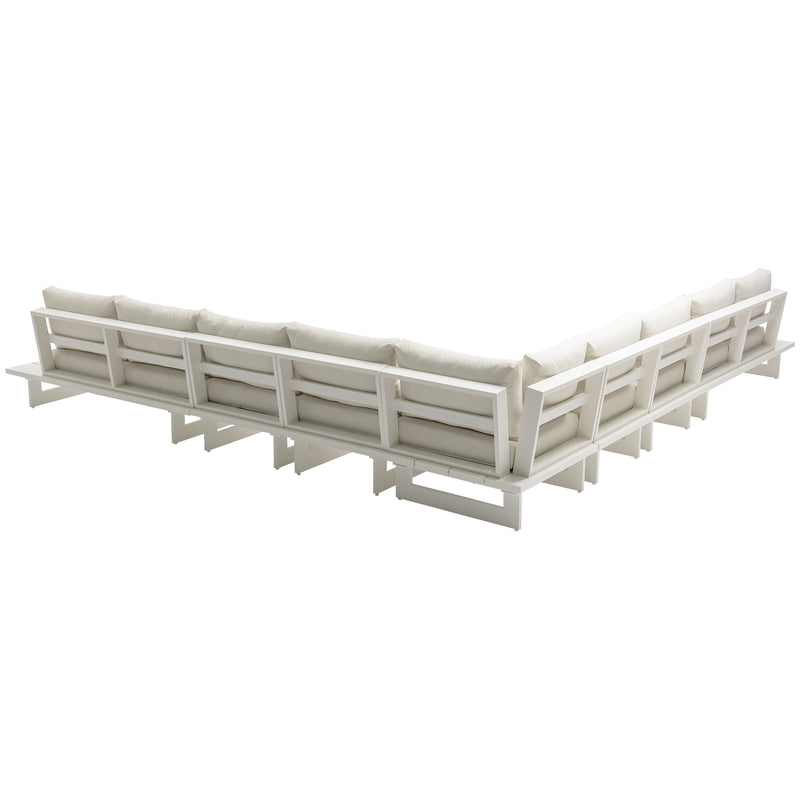 Meridian Maldives Cream Water Resistant Fabric Outdoor Patio Modular Sectional IMAGE 3
