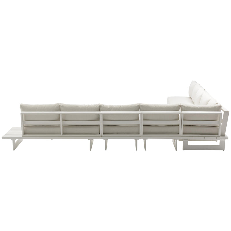 Meridian Maldives Cream Water Resistant Fabric Outdoor Patio Modular Sectional IMAGE 4